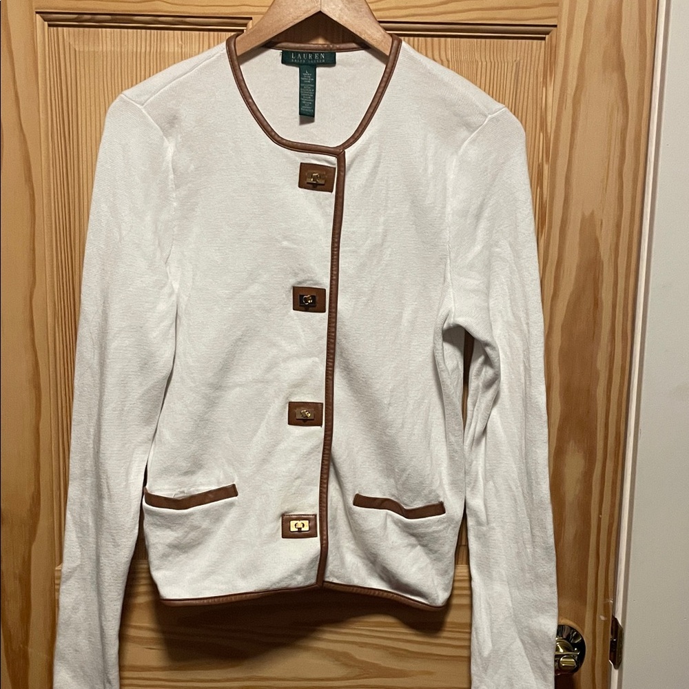 Lauren Ralph Lauren white structured cardigan